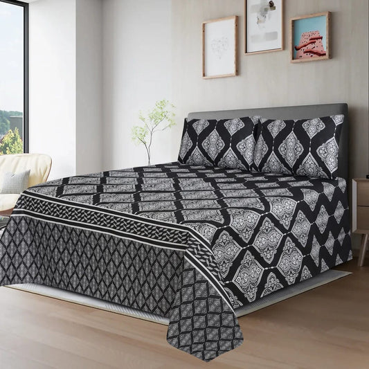 Silver Box  Pure Cotton Bedsheet 3 pcs